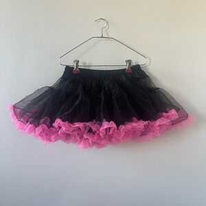 Y2K Emo Black and Pink Tulle Skirt